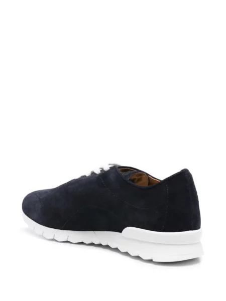 Sneakerși Kiton cu șireturi din piele de căprioară albastru