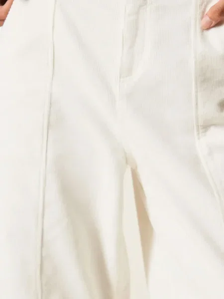 Pantaloni Twinset de catifea cord alb