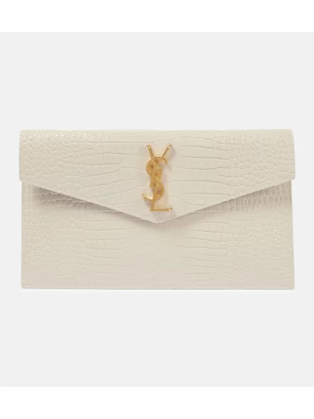 Geantă plic Saint Laurent din piele alb