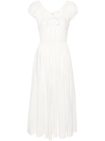 Sukienka midi Dôen do kolan garniturowa biała