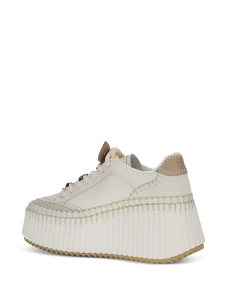 Sneakerși Chloé Nama cu platformă alb
