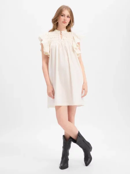 Sukienka mini z rękawami motylkowymi model LURA' Y.a.s biała