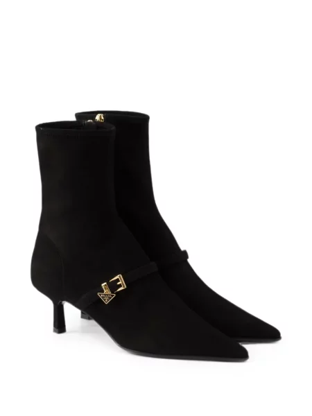 Botine Prada din piele de căprioară negru