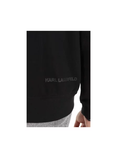 Bluza z kapturem Karl Lagerfeld z kapturem czarna