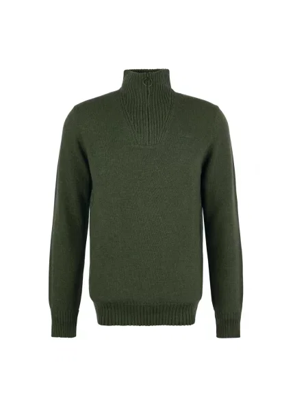 Sweter z golfem Barbour wełniany zielony