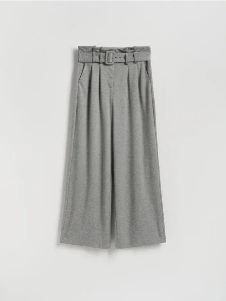 Reserved Pantaloni cu croi larg și cordon deschis gri