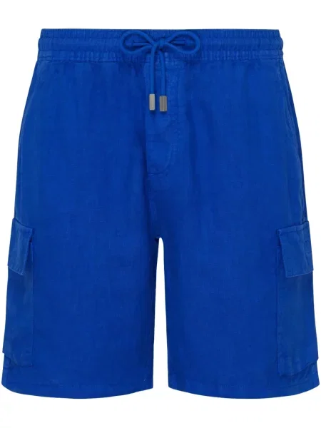 Lněné bermudy Vilebrequin modré