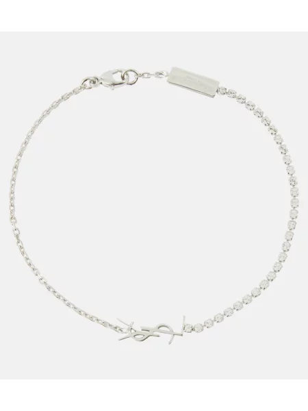 Brăţară Saint Laurent de cristal argintiu