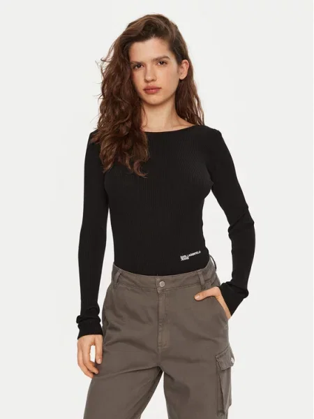 Bodi Karl Lagerfeld Jeans črna