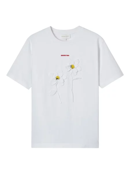 Tricou Shushu/tong cu model floral alb