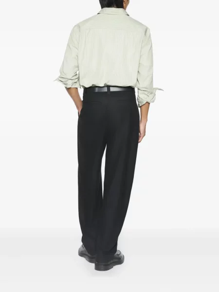 Pantaloni Maison Kitsune de lână plisate negru