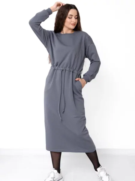 Сукня міді Носи своє графіт бавовна/поліестер