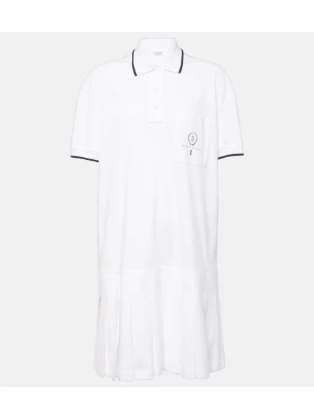 Rochie Brunello Cucinelli plisată de costum alb