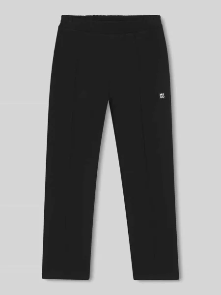 Spodnie dresowe o kroju regular fit z mieszanki bawełny model Dabinpant' Hugo czarne