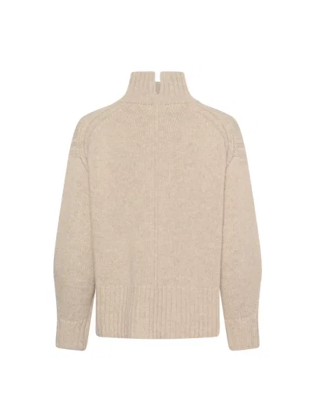 Sweter z golfem Soaked In Luxury wełniany beżowy