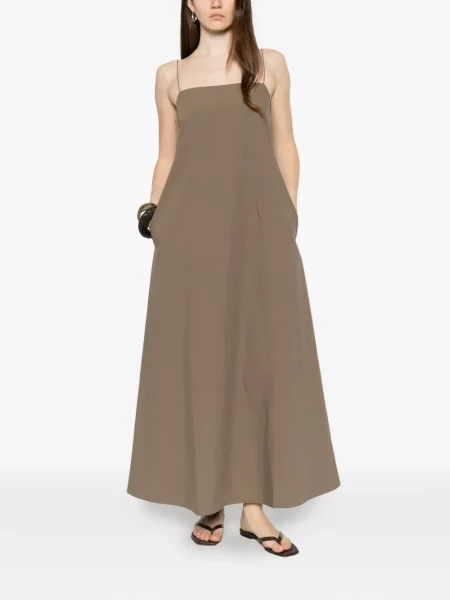 Rochie maxi Matteau cu bretele maro