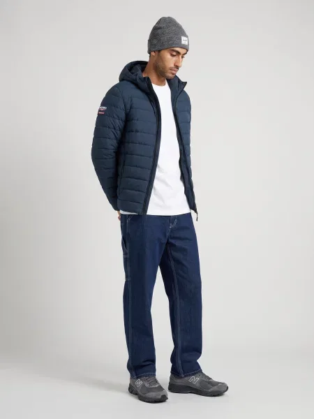 Bunda Superdry s kapucňou modrá