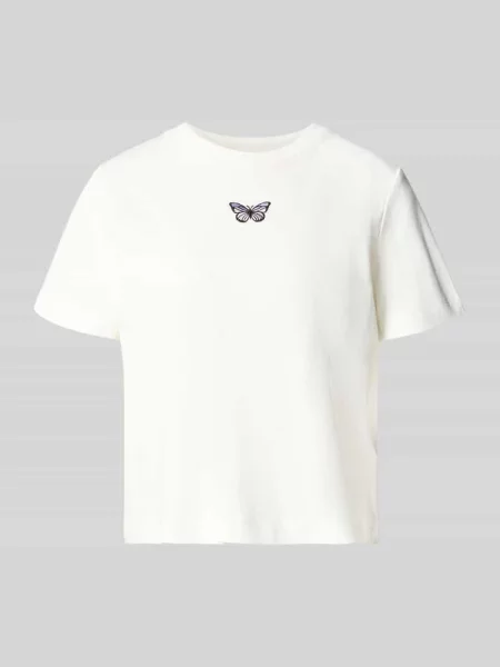 T-shirt o kroju regular fit z czystej bawełny model SARA' Vero Moda biała