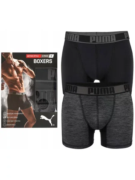 Bokserki majtki 2 pary PUMA ACTIVE STYLE czarne