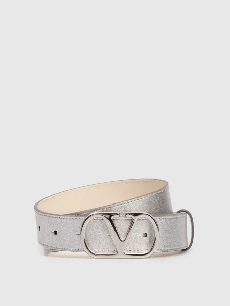 Сріблястий шкіряний VLogo Valentino