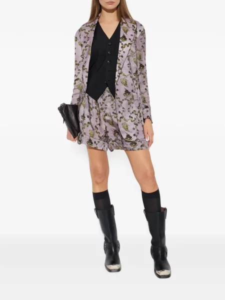 Pantaloni scurți R13 cu model floral cu imagine violet