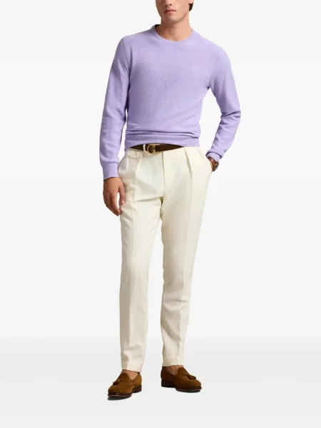 Slip de baie Polo Ralph Lauren cu broderie din piele de căprioară în carouri albastru