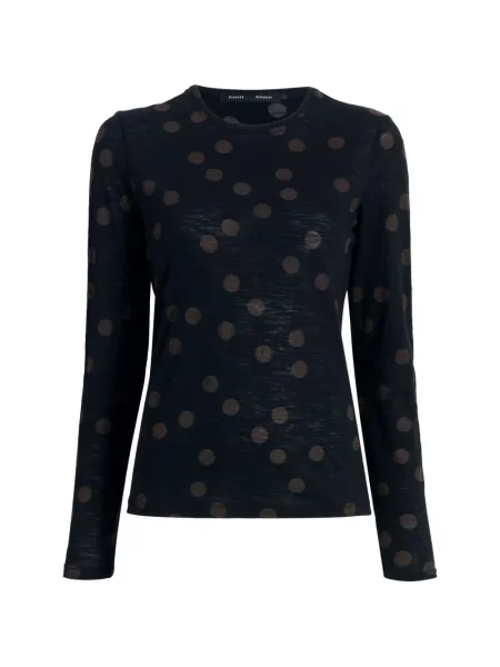 Top Proenza Schouler cu buline din jerseu negru