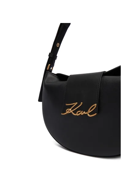 Kožená kabelka Karl Lagerfeld K/SIGNATURE čierna