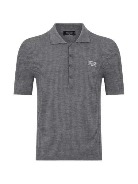 Tricou polo Dsquared2 tricotate gri