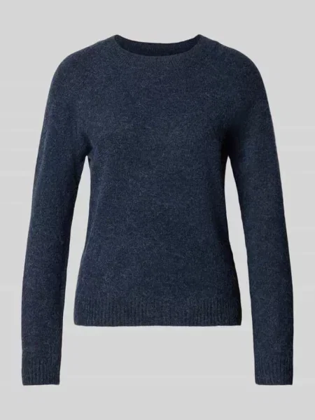 Sweter o kroju regular fit z prążkowanymi ściągaczami model ‘DOFFY’ Vero Moda granatowy