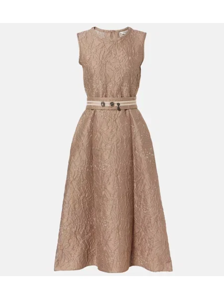 Cu centură rochie midi 's Max Mara din jacard maro