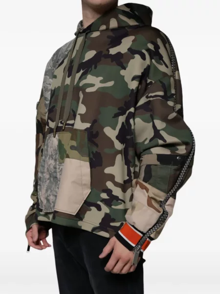 Hanorac cu glugă Dolce & Gabbana cu model camuflaj verde