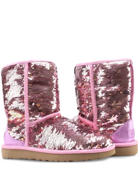 Класически боти Ugg с пайети розово