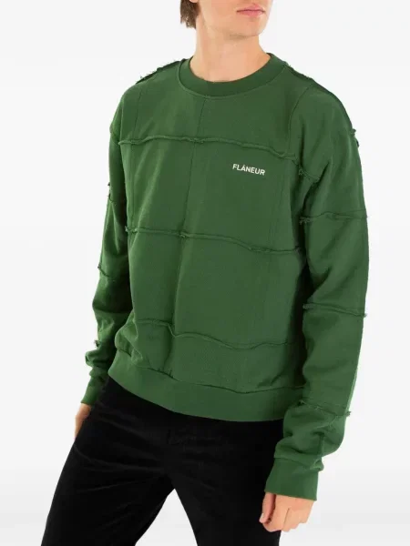 Hanorac crewneck Flâneur cu decolteu rotund verde