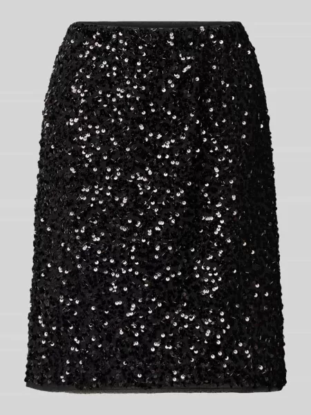 Spódnica mini z cekinami i elastycznym pasem Comma czarna
