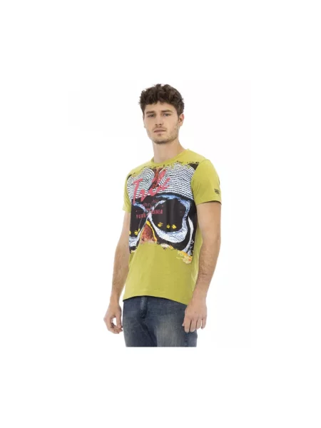 Koszulka Trussardi casual z krótkim rękawem zielona