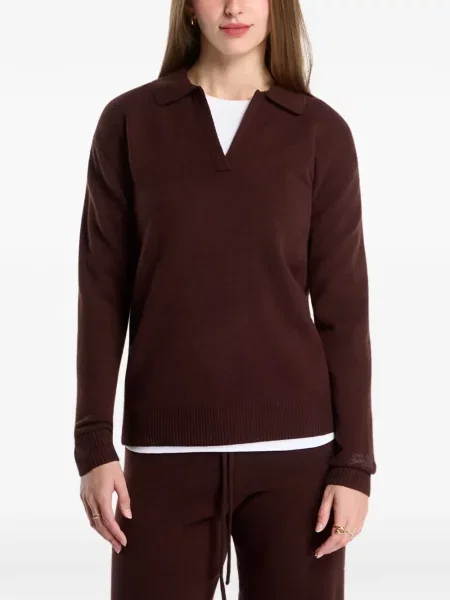 Tricou polo Mc2 Saint Barth de lână maro