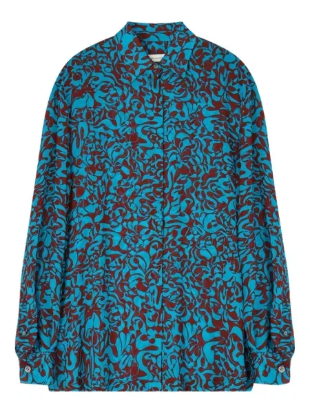 Koszula Dries Van Noten z nadrukiem niebieska