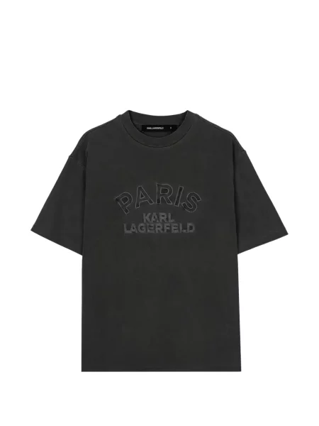 Tricou Karl Lagerfeld cu broderie negru