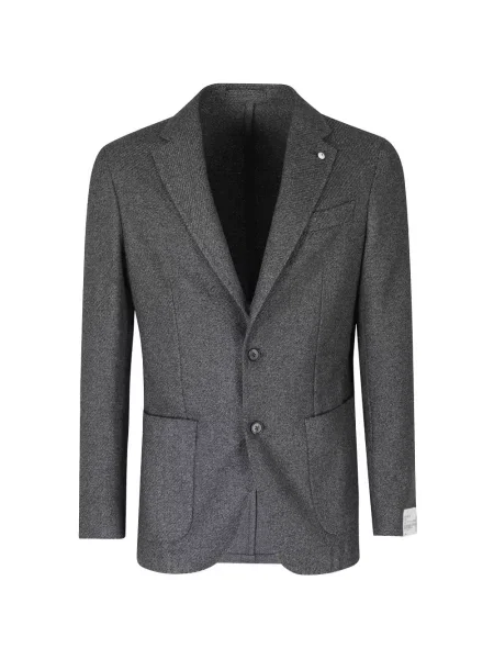 Sacou L.b.m. cu model herringbone gri