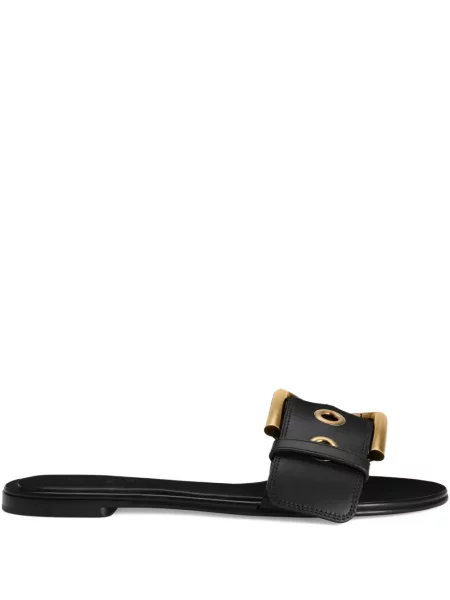 Sandale Dolce & Gabbana fără toc cu cataramă negru