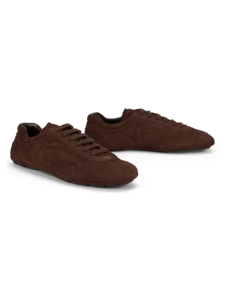 Sneakersy Prada skórzane brązowe