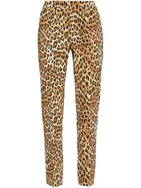 Pantaloni Moschino cu imagine cu imprimeu animal print maro