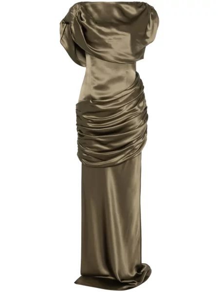 Jedwabna maksi sukienka maxi Giuseppe Di Morabito garniturowa zielona