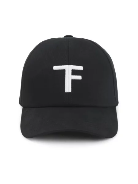 Czapka z daszkiem Tom Ford płócienna czarna