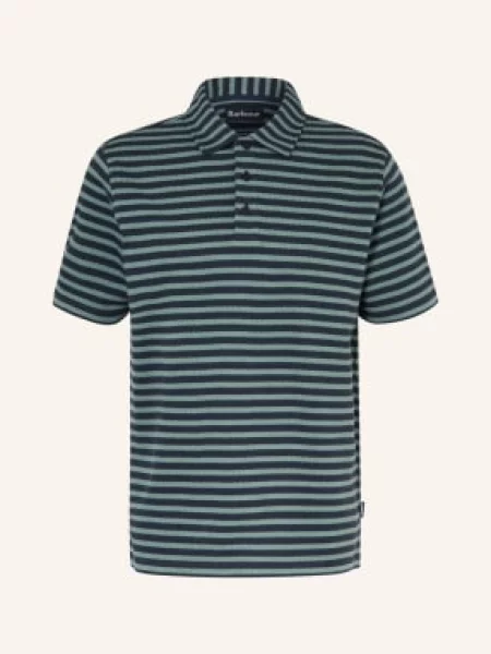 Barbour Pletené Polo Tričko Farlam tmavě / petrolejová modrá
