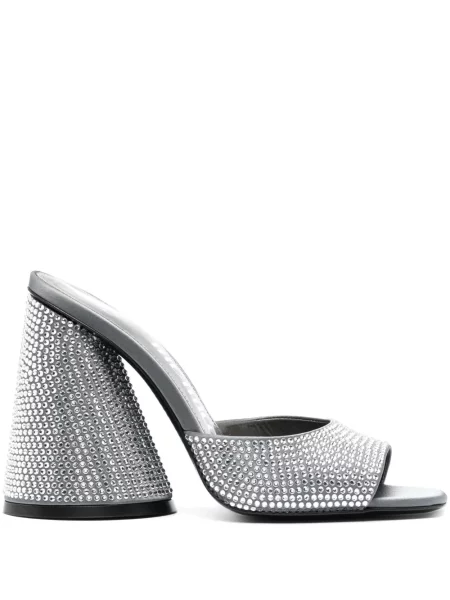 Papuci tip mules The Attico de cristal gri