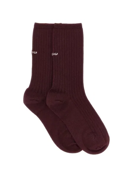 Șosete Balenciaga cu broderie roșu