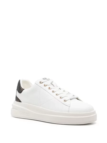 Sneakerși Guess din piele alb