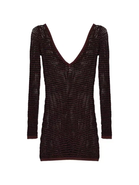 Rochie maxi Bond Eye cu decolteu în V lungă de costum maro
